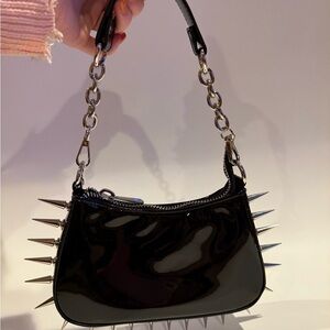 Current Mood Black Spiked Mini Bag